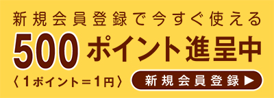 新規会員登録で500ポイント進呈