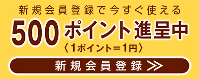 新規会員登録で500ポイント進呈