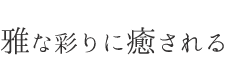 雅な彩りに癒される