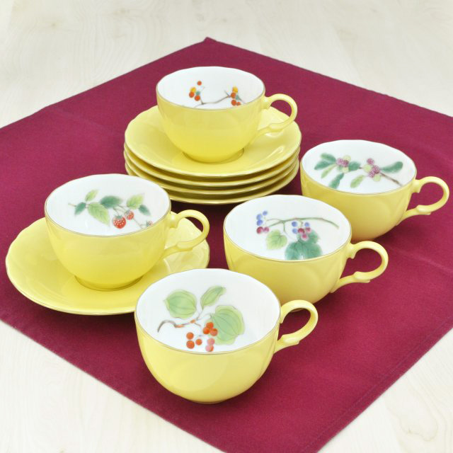 (山だより)コーヒーカップ・ソーサー 5客セット