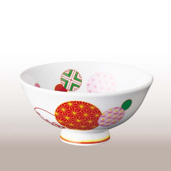 (赤絵丸紋)ご飯茶碗