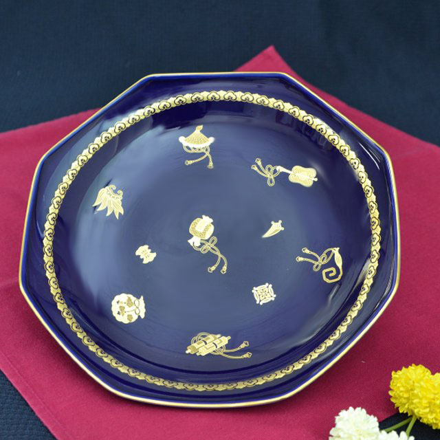 ルリ宝づくし）八角皿«中皿(14ｃｍ〜)|有田焼の老舗 香蘭社