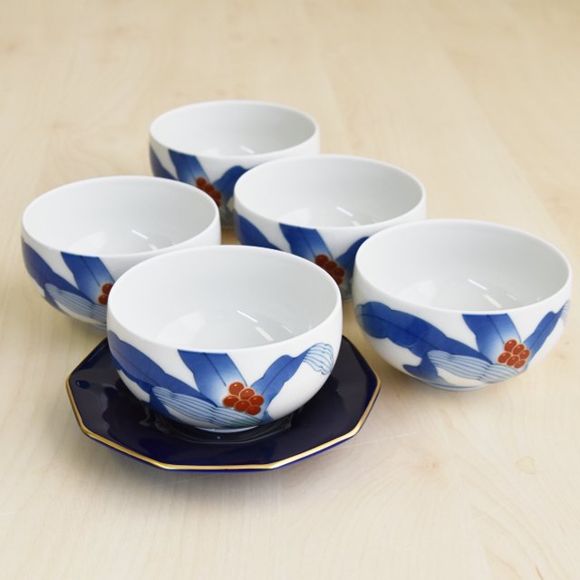 お茶 湯のみ５客セット 有田焼の老舗 香蘭社