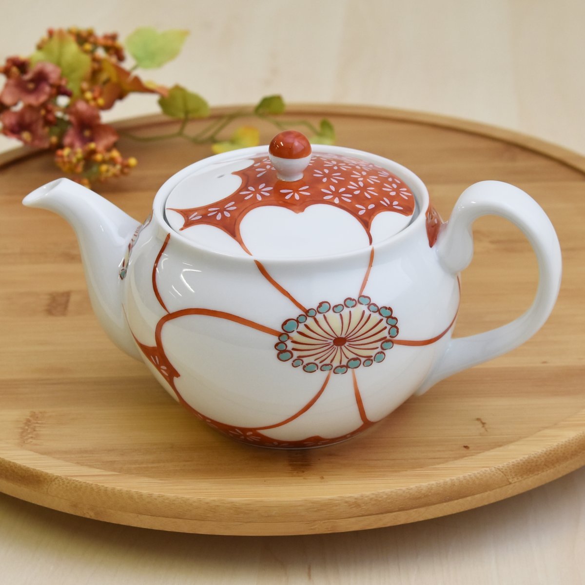 山茶花 ポット型急須 急須 ポット 土瓶 有田焼の老舗 香蘭社