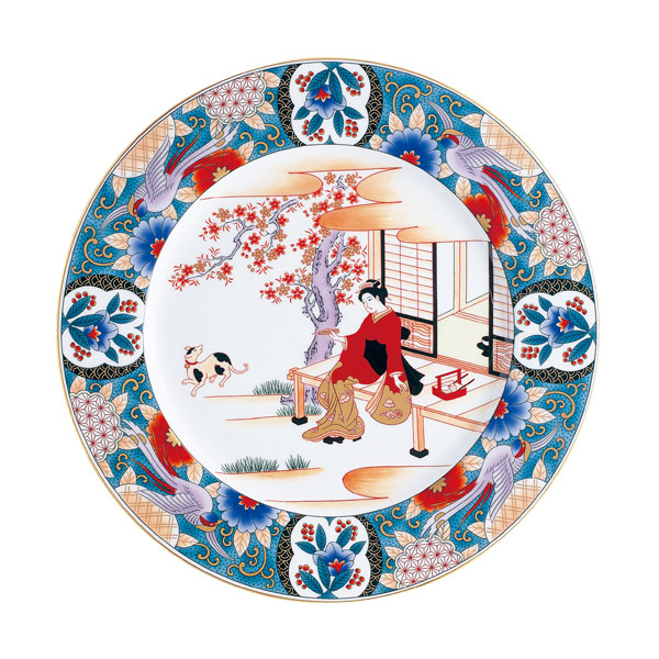 飾り皿,禄美人画(縁先)・飾り大皿«陶額 陶画 飾り皿|有田焼の老舗 香蘭社