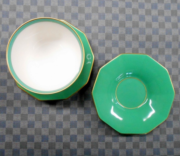 グリーン)十角形茶托セット«茶托|有田焼の老舗 香蘭社