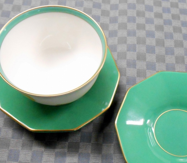 グリーン)十角形茶托セット«茶托|有田焼の老舗 香蘭社
