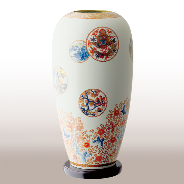 色絵吉祥丸紋）花瓶«花瓶|有田焼の老舗 香蘭社