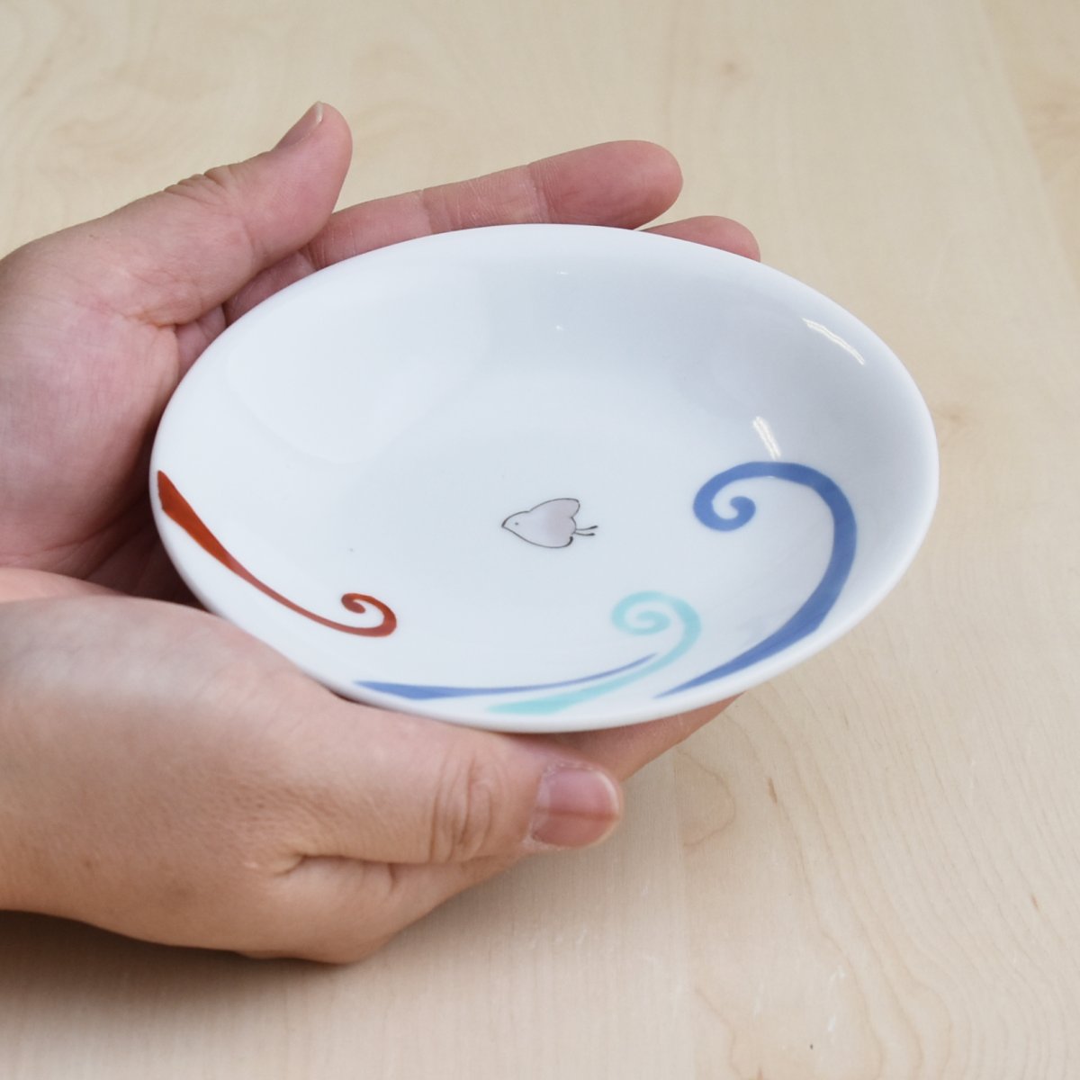 波千鳥 楕円小皿 小皿 13ｃｍ 有田焼の老舗 香蘭社