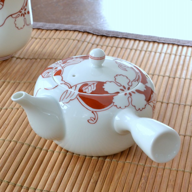 急須 香蘭社 赤絵町工房 有田焼 陶磁器 赤濃瓢 急須 ポット 土瓶 有田焼の老舗 香蘭社