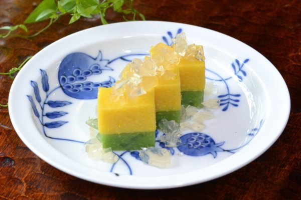 トウモロコシとグリーンピースの寒天寄せの作り方