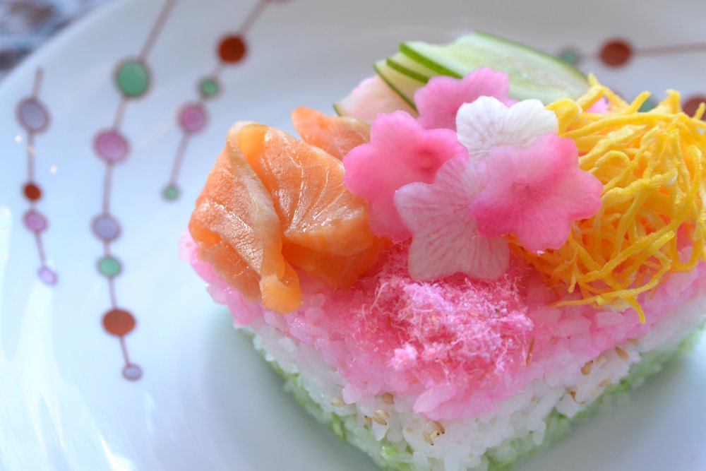 ひし餅風寿司ケーキの作り方
