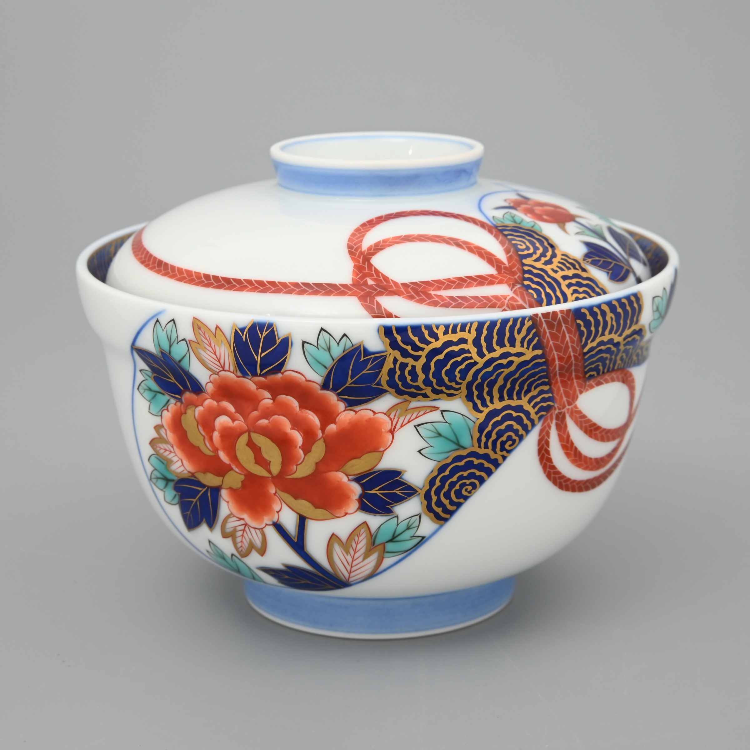 （染錦牡丹）蓋物（径12cm）　*オンラインショップ特別限定商品*