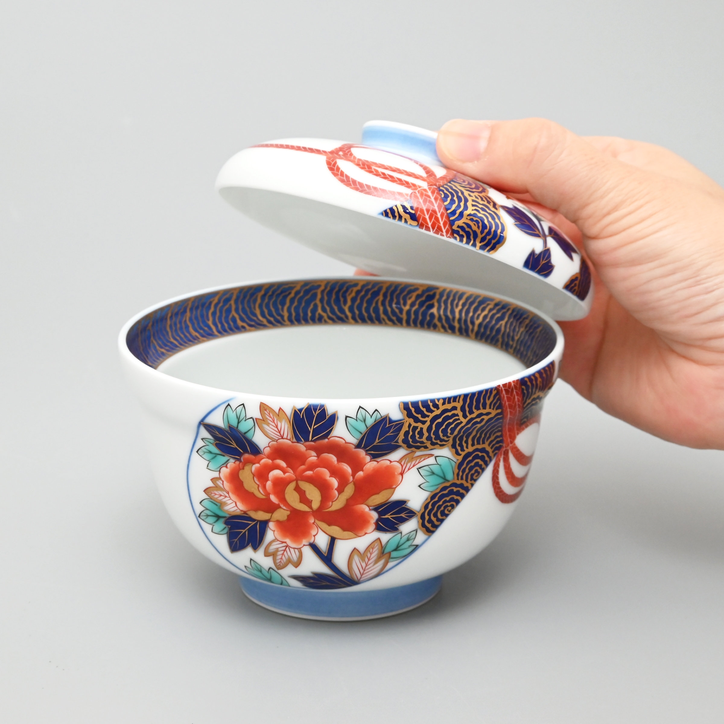 （染錦牡丹）蓋物（径12cm）　*オンラインショップ特別限定商品*5